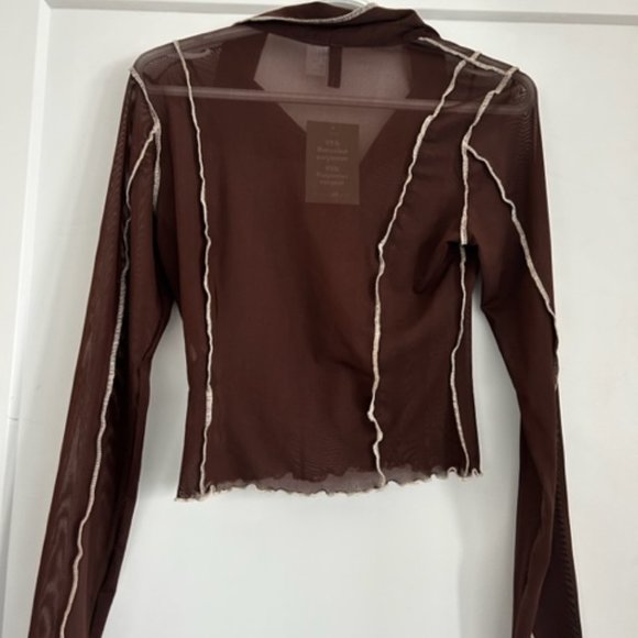 DARK BROWN MESH SHIRT SIZE S - Picture 2 of 2